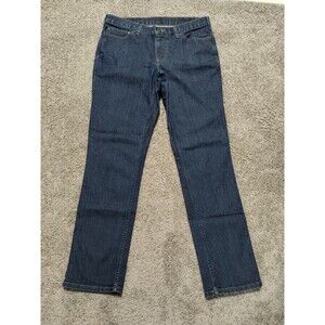 Women's Carhartt Jeans Relaxed Fit Dark Wash Work Blue 393-83 Size 8 Regular